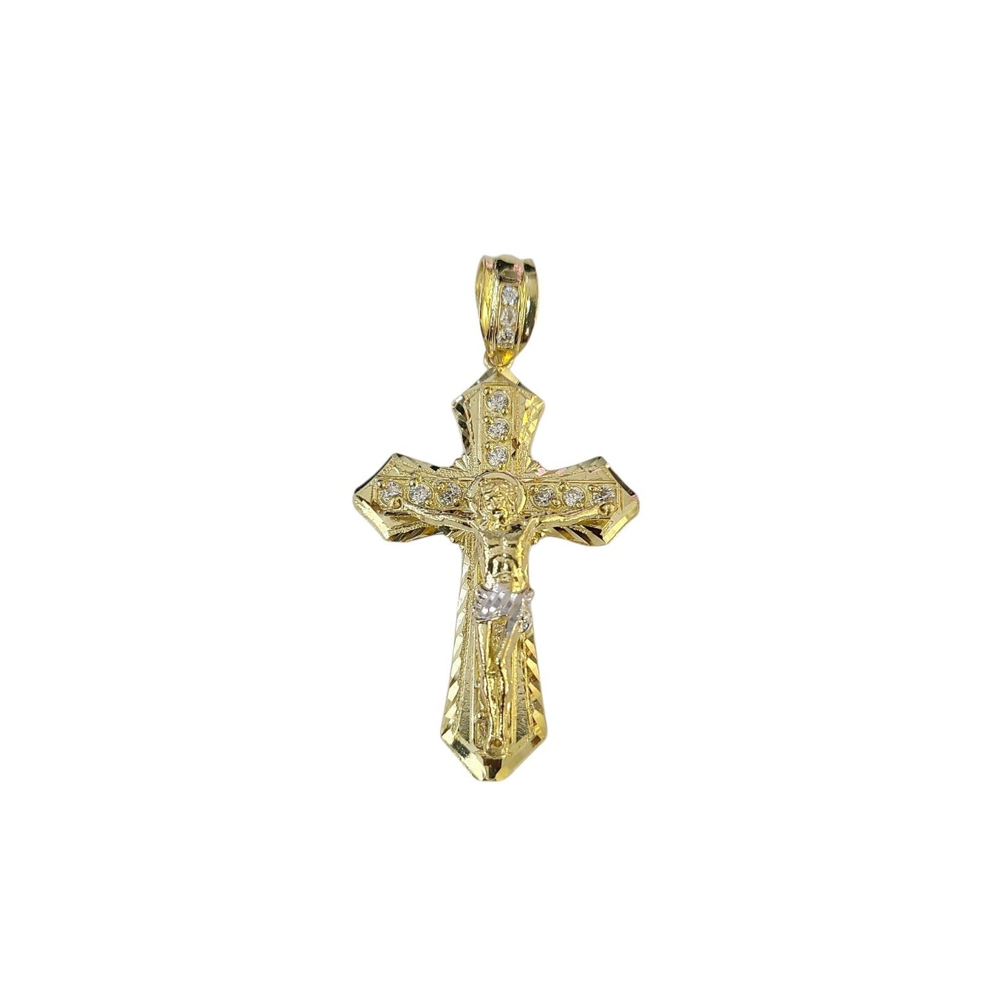 Real 10k Charm Pendant Christ Cross Yellow Gold 10KT