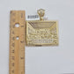 Real 10k Gold Pendant Charm Last Supper Square Jesus 10kt Yellow Gold With Stone