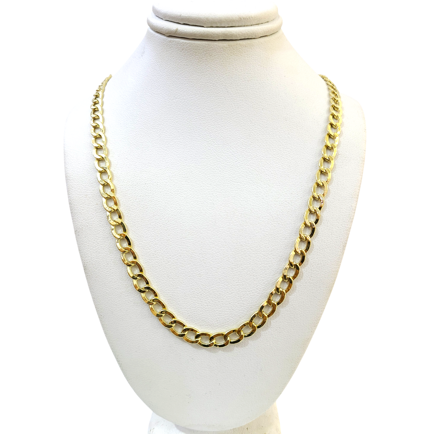 Real 10k Gold Chain Cuban Curb Link 20 Inch 5.5mm 10kt Yellow Gold Necklace
