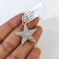 Real 10k Yellow Gold Star Diamond Charm Pendant 1.25'' inch Genuine 10kt