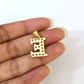 10k Gold Cuban Curb Chain Necklace E Initial Alphabet Pendant Charm 3mm Necklace