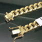 10k Gold Bracelet Men Real Gold Miami Cuban Link Bracelet 7mm 9" inch Box Lock