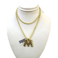Real 10k Gold Franco Chain 2.5mm 16"-26" M Initial Charm Pendant Necklace SET