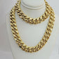 Real 14k Yellow Gold Chain Necklace 24 Inch 15mm  Miami Cuban Link Mens 14kt