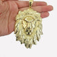 Solid 10k Yellow Gold Lion Head pendant Mens Charm 2.5" Real 10k High Quality Gold