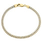 10K Yellow White Gold Two Tone 4mm Diamond Cut Ice Bead Link Bracelet 8 Inches