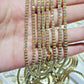 10k Yellow Gold Tennis Chain Necklace 24" 4mm Diamond Cuts Unique Design, Real Gold