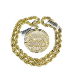 Real 10k Rope Chain Last Supper Necklace Pendant Set 7mm 20"-30" Gold Men
