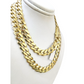 Real 10k Gold Chain 9mm Monaco Cuban Link Necklace 24'' Men's 10kt Yellow Gold