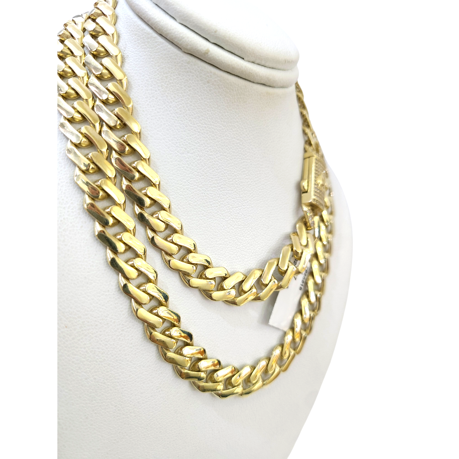 Real 10k Gold Chain 9mm Monaco Cuban Link Necklace 24'' Men's 10kt Yellow Gold