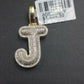 10k Yellow Gold Diamond Bubble Letter A-Z Initial Charm Pendent Real Diamond