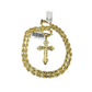 Real 10k Rope Chain Cross Charm Necklace Pendant Set 5mm 20"-30" Gold