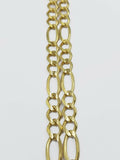 REAL 10k Gold SOLID Mens Necklace Figaro Link Chain 20"-30" 10kt Yellow Gold 7mm