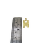 10K Yellow Gold M Initial Charm Pendant Alphabet Real 10kt Men Women