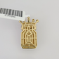 10k Yellow Gold Diamond Crown King Charm Real 10Kt Pendant Natural Genuine
