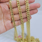 Real 14k Yellow Gold Miami Cuban link chain 8mm 30 Inch With Box Clasp Mens 14KT