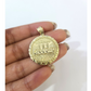 10K Yellow Gold Round Last Supper Pendant Charm Nugget Design Unisex Gold