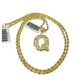 Real 10k Rope Chain Q Initial Charm 3mm 18"-28" Necklace Nugget Set Pendant Gold