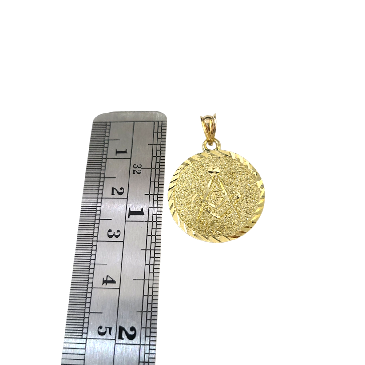 Real 10K Yellow Gold Masonic Freemason Medal Pendant Charm Genuine 10kt