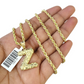 Real 10k Rope Chain 3mm 18"-28" Set Z Necklace Nugget Initial Charm Pendant Gold