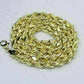 10k Yellow Gold "M" Head Charm Pendent Rope Chain 2.5mm 20 22 24 Men's Womens
