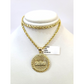 10k Rope Chain Nugget Last Supper Charm Necklace Pendant Set 2mm 18"-24" Gold