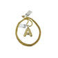 Real 10k Gold A Initial Charm Pendant Franco Chain Necklace SET 2.5mm 16"-26"