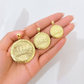 10K Yellow Gold Last Supper Round Pendant Charm Small Medium Large Sizes