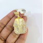 Real 10k Gold Franco Chain Pharaoh Head Charm Pendant Necklace SET 2.5mm 18"-26"