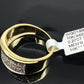 Mens 10K Yellow Gold Band Ring Wedding Engagement Size 10 Natural Diamond