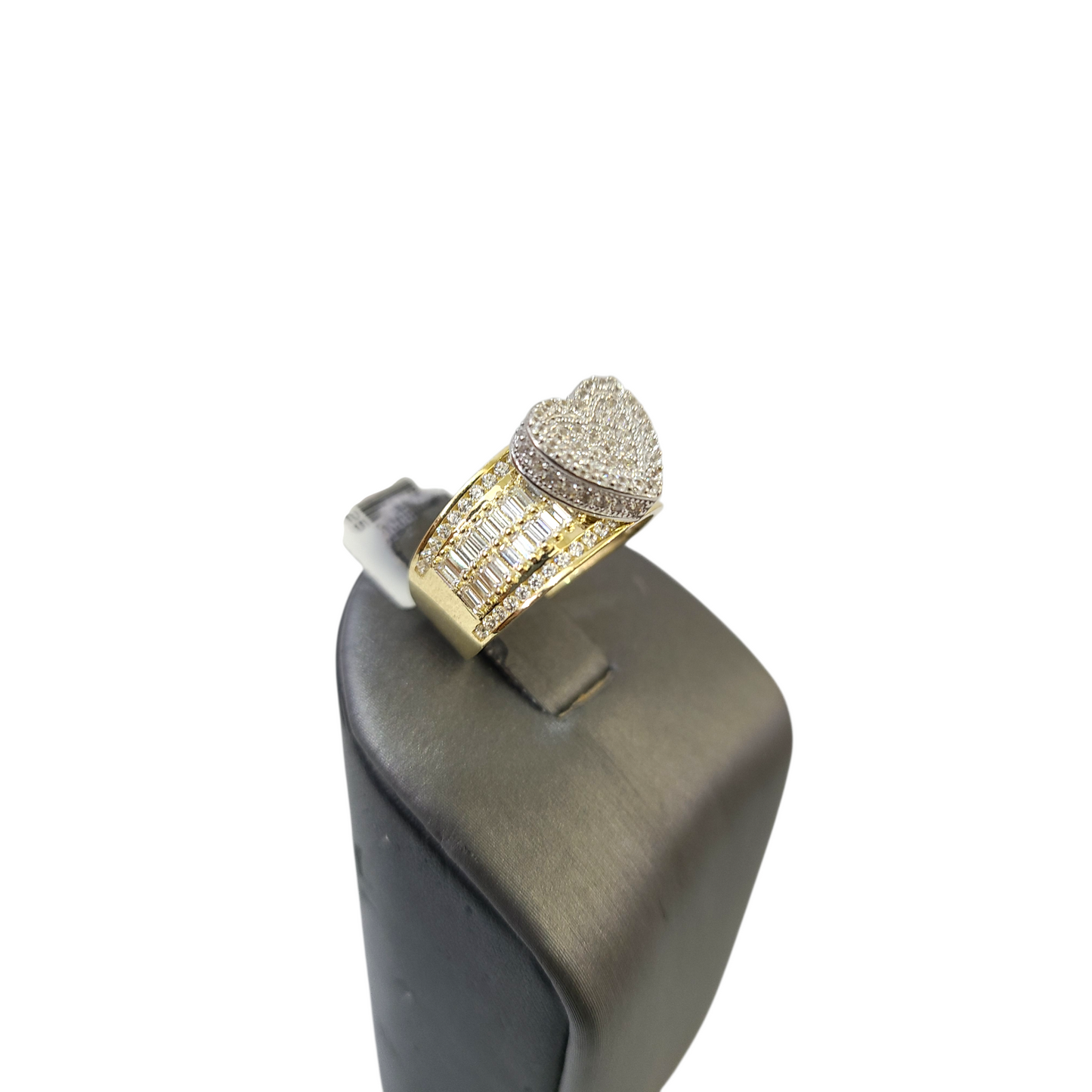 Real 10k Solitaire CZ Ring Yellow Gold Men 10Kt Genuine