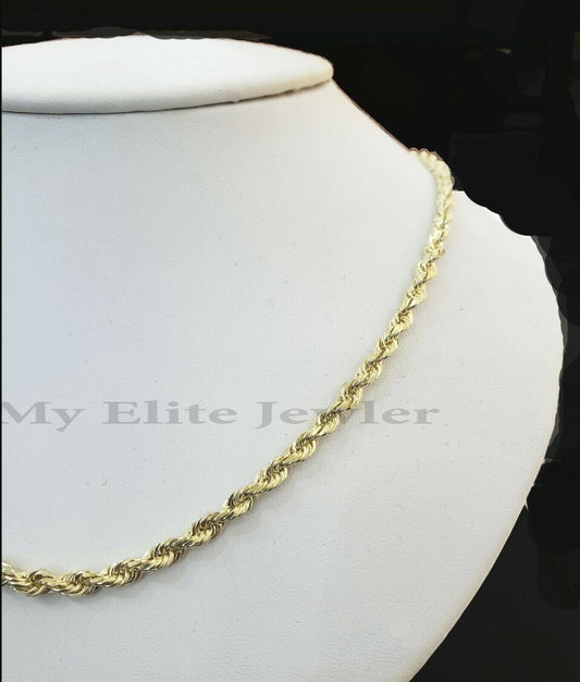 Real 14k Gold Rope chain 2.5mm Ladies Necklace SOLID 14KT Yellow Gold 16" 18" 20