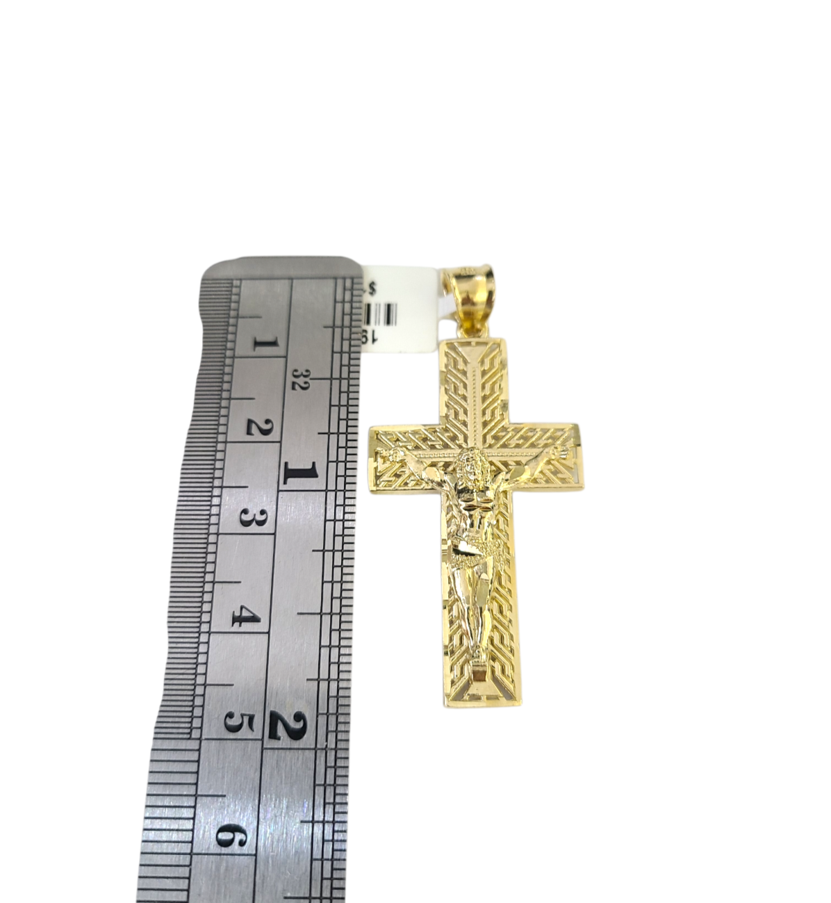 10k Gold Chain Necklace Cross Charm Pendant Set Cuban Curb 3mm 18"-28"