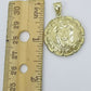 10k Yellow Gold Virgin Marry, Jesus Head Charm two tone Diamond Cut Pendant Real