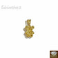 10k Gold Diamond Charm with Rope Chain in 20 22 24 26 inch Teddy Charm Pendant