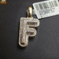 10k Yellow Gold Diamond Bubble Letter A-Z Initial Charm Pendent Real Diamond