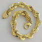 10mm 10k Yellow Gold Rope Men Bracelet 8" Diamond Cut Real Solid Link 10KT Gold