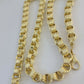 Mens Byzantine Chain 10k Gold Necklace 11mm 22" 24" 26" 28" 30" 10kt Yellow Gold