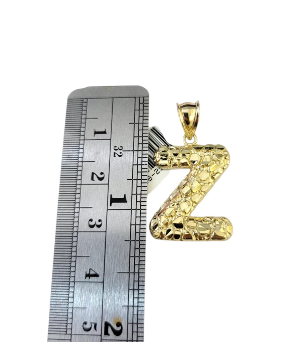 Real Gold 10k Miami Cuban Link Necklace 2.5mm Chain Z Initial Charm Pendant SET