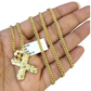 Real Gold 10k Chain X Initial Charm Miami Cuban Link 2.5mm Necklace Pendant SET