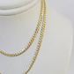 Real 18kt Cuban Curb Chain Necklace 2.5 mm 20 Inch Yellow Gold Men Women SOLID