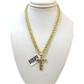 Real 10k Rope Chain Necklace T Nugget Initial Charm 3mm 18"-28" Set Pendant Gold