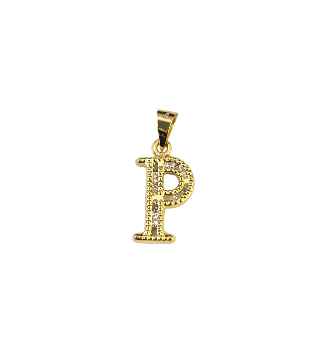 10k Gold Cuban Curb Chain Necklace P Initial Alphabet Pendant Charm 3mm Necklace