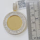Memory Picture Charm Pendant REAL 14k Yellow God Genuine 3 CT Diamonds Mens 14KT