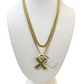 Real Gold 10k Chain X Initial Charm Miami Cuban Link 2.5mm Necklace Pendant SET