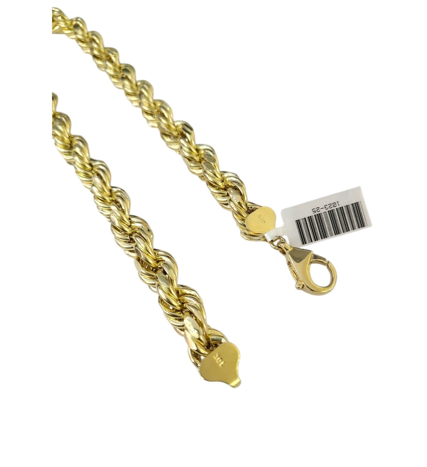 10K Yellow Gold Rope Chain Necklace 10mm 30 Inch REAL 10kt Diamond Cuts Men's