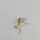 10k Rose Flower Charm Trio Pendant Charm Yellow White Gold Women REAL