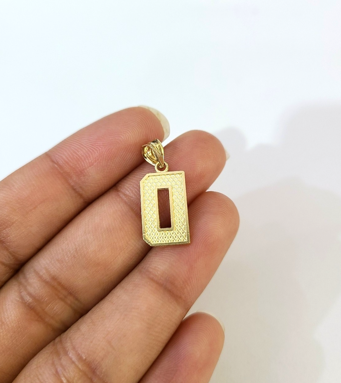 10K Yellow Gold D Initial Charm Pendant Alphabet Real 10kt Men Women