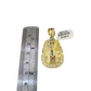Real 10k Gold Franco Chain Pharaoh Head Charm 2.5mm 18"-26" Pendant Necklace SET
