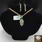 Solid 10k Yellow Gold Diamond Hamsa Hand Charm with 26" Miami Cuban Chain